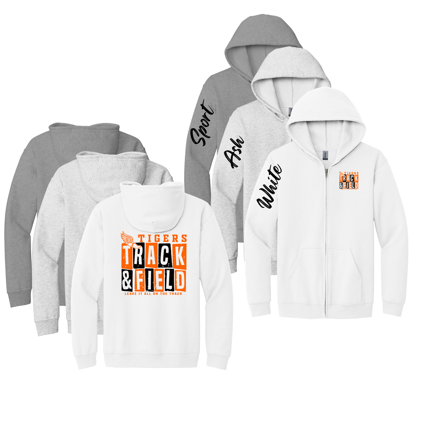 Tigers Track Adult Zip-Up (Gildan)