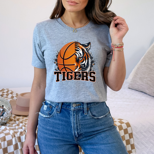 Half Bball Half Tiger Tee (Bella Canvas)