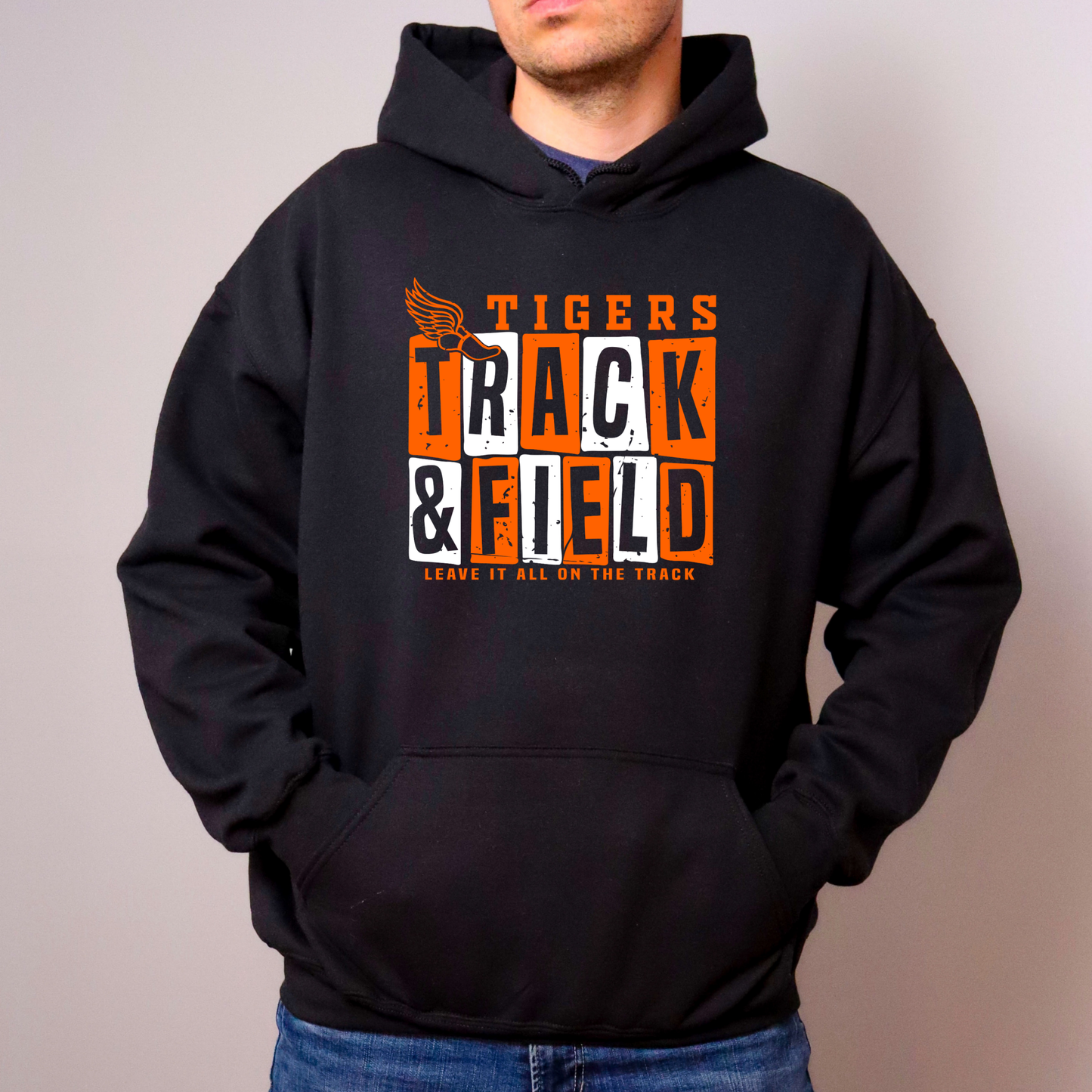 Tigers Track Adult Gildan Hoodie