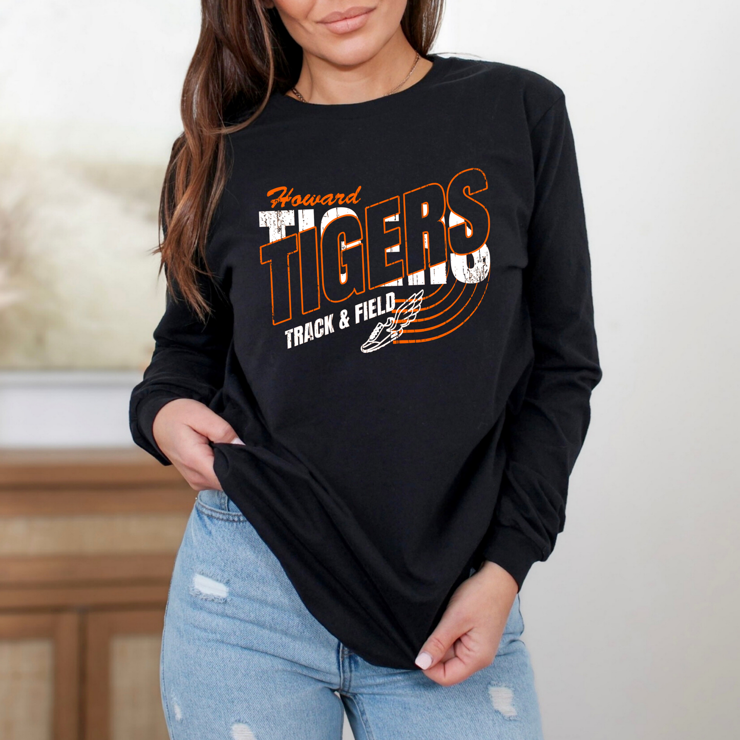 Howard Tigers Track Long Sleeve (Bella Canvas)