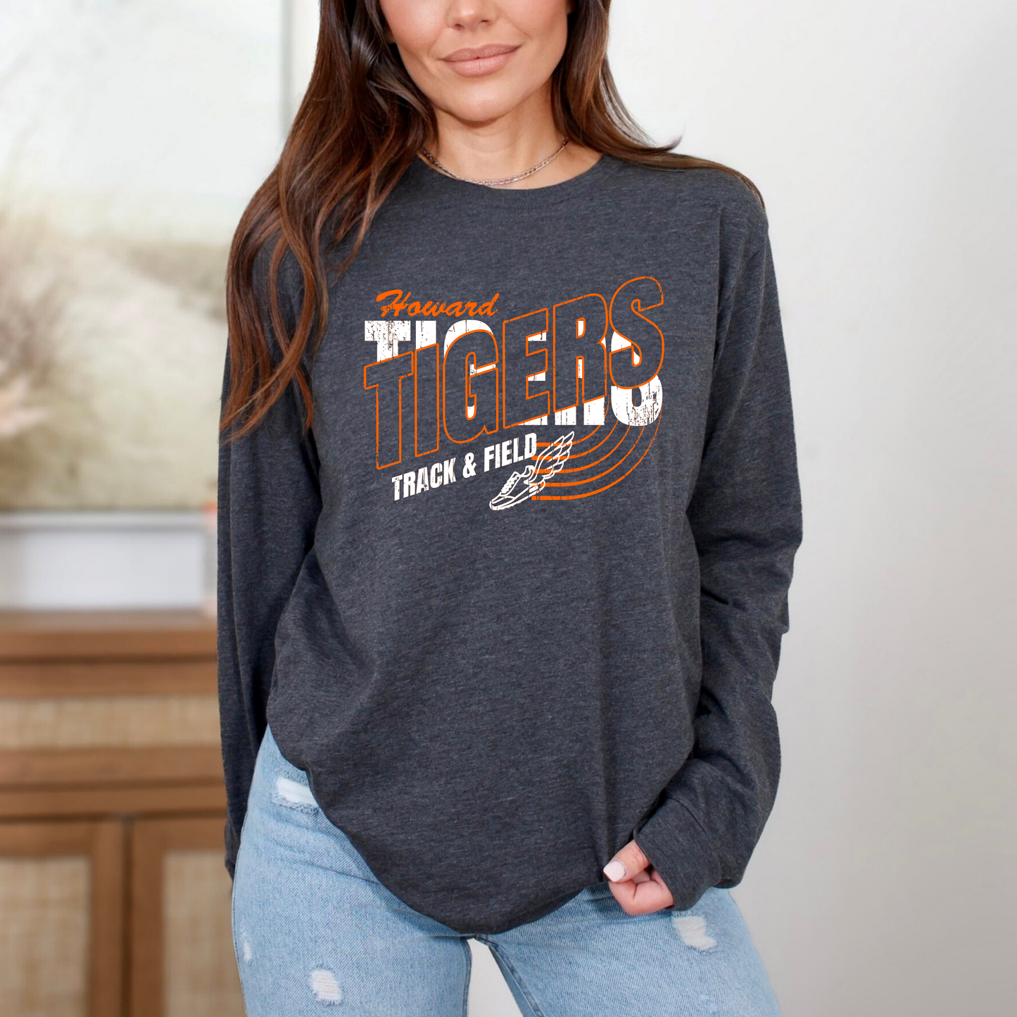 Howard Tigers Track Long Sleeve (Bella Canvas)