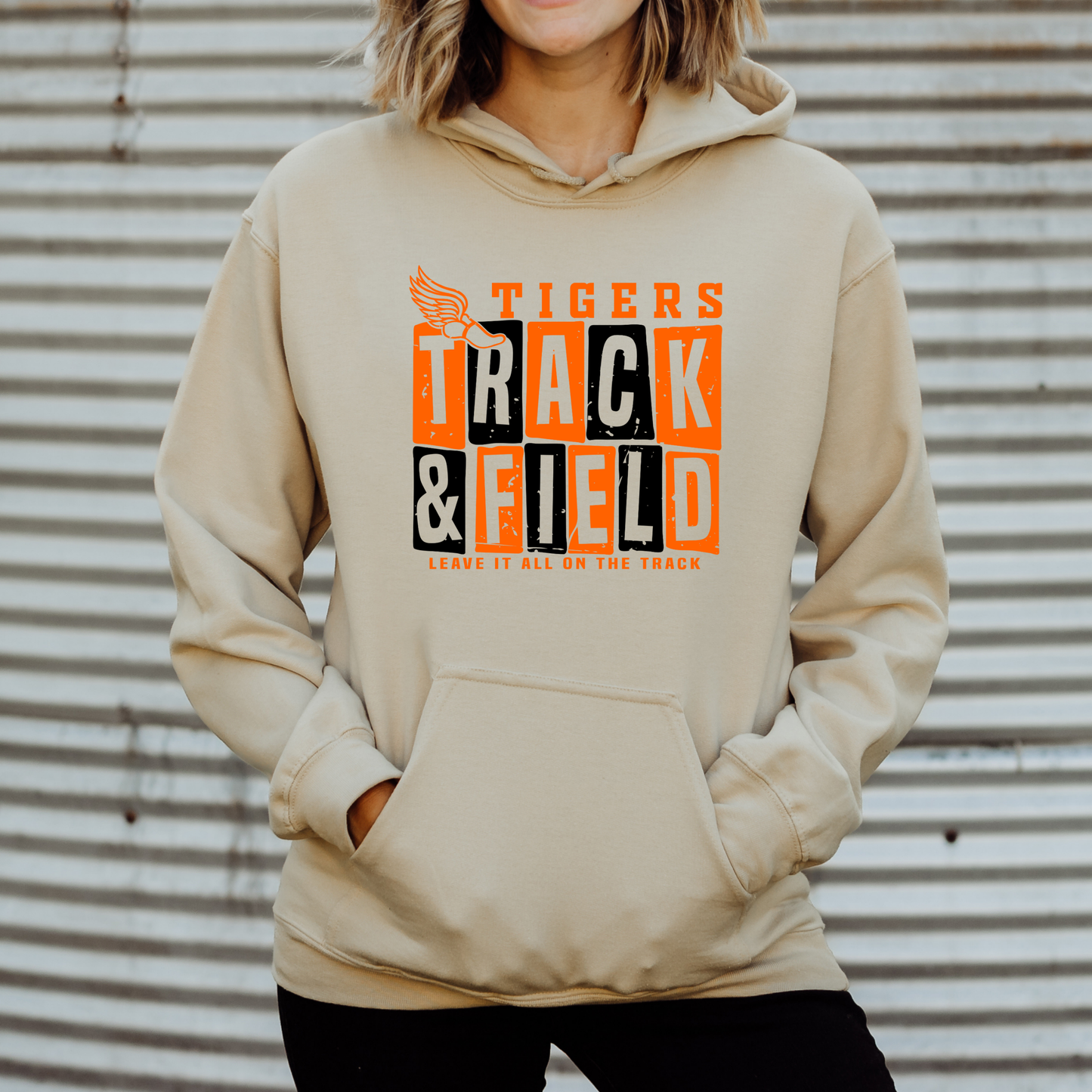 Tigers Track Adult Gildan Hoodie