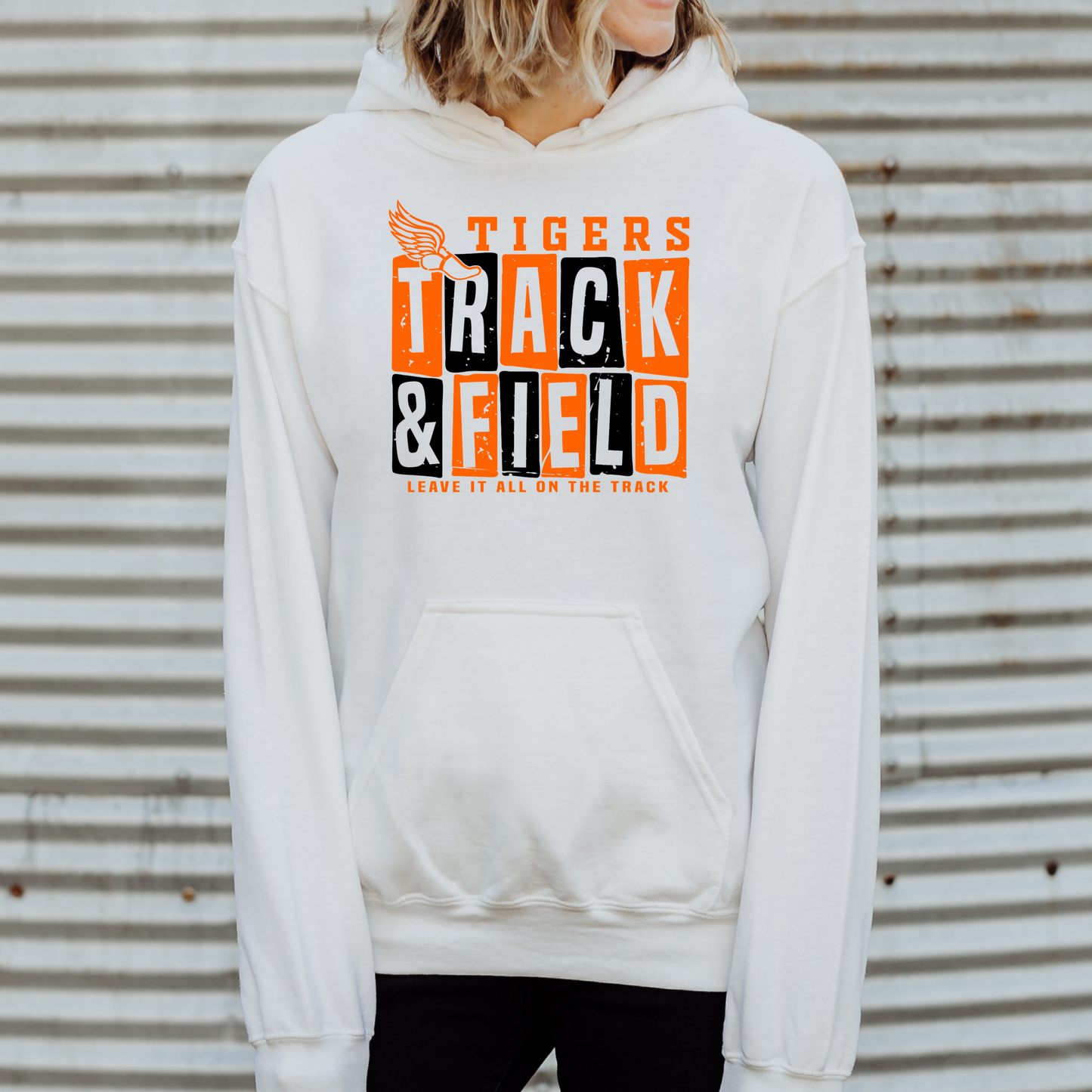 Tigers Track Adult Gildan Hoodie